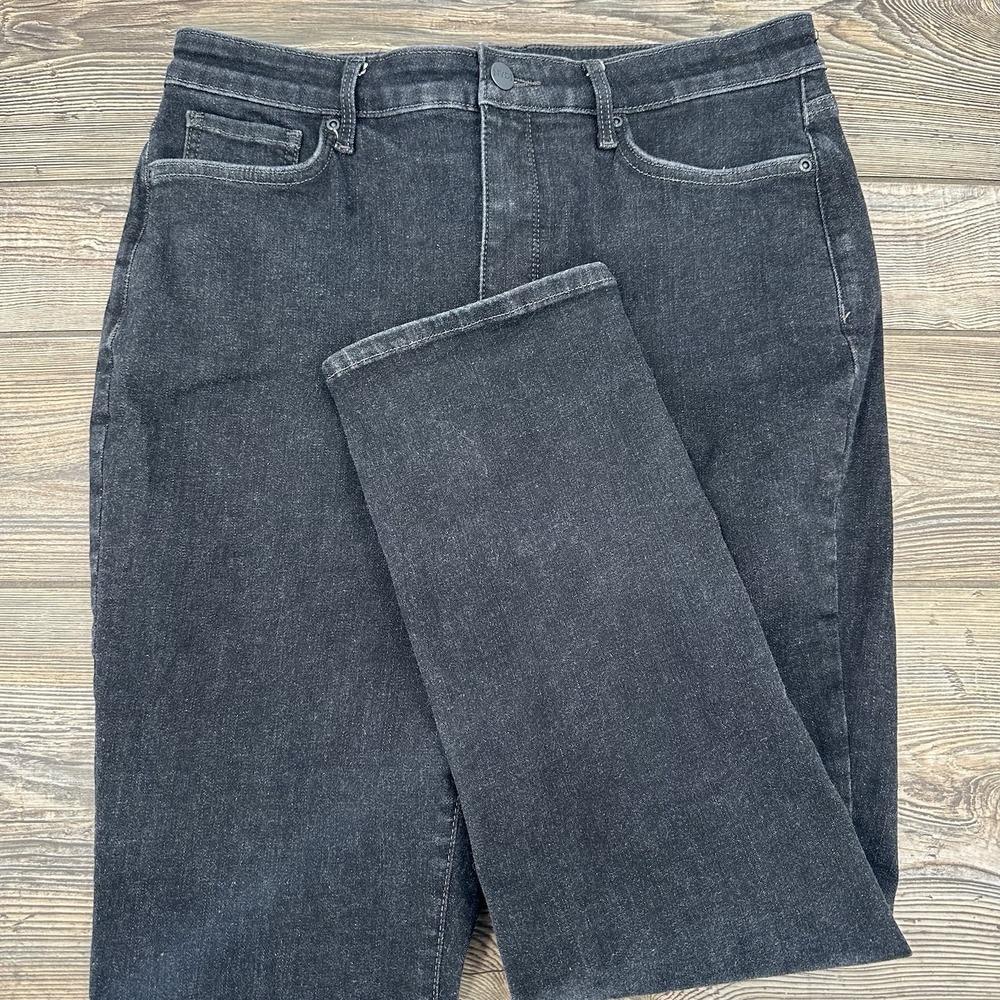 NYDJ Curve‎ Shaper Sheri Slim Black Lift Tuck Technology Jeans Size 10 (32x26)